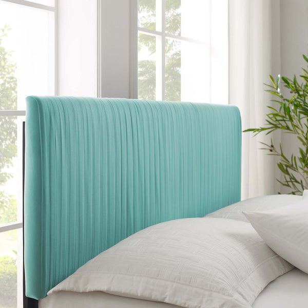 Peyton Performance Velvet Queen Platform Bed Mint MOD-6597-MIN