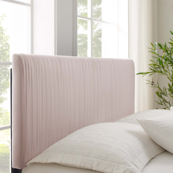 Peyton Performance Velvet Queen Platform Bed Pink MOD-6597-PNK