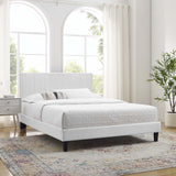 Modway Furniture Peyton Performance Velvet Queen Platform Bed MOD-6597-WHI