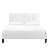 Modway Furniture Peyton Performance Velvet Queen Platform Bed MOD-6597-WHI