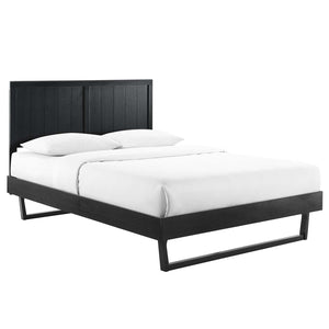 Alana Full Wood Platform Bed With Angular Frame Black MOD-6616-BLK