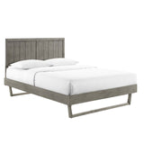 Alana Full Wood Platform Bed With Angular Frame Gray MOD-6616-GRY