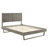 Alana Full Wood Platform Bed With Angular Frame Gray MOD-6616-GRY