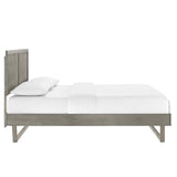 Alana Full Wood Platform Bed With Angular Frame Gray MOD-6616-GRY