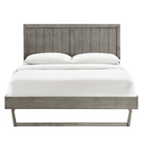 Alana Full Wood Platform Bed With Angular Frame Gray MOD-6616-GRY