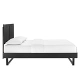 Alana King Wood Platform Bed With Angular Frame Black MOD-6617-BLK