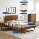 Alana King Wood Platform Bed With Angular Frame Walnut MOD-6617-WAL