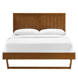 Alana King Wood Platform Bed With Angular Frame Walnut MOD-6617-WAL