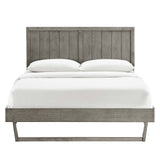 Alana Twin Wood Platform Bed With Angular Frame Gray MOD-6618-GRY