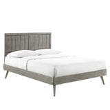 Alana Full Wood Platform Bed With Splayed Legs Gray MOD-6619-GRY