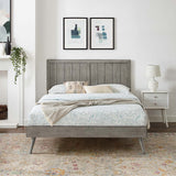 Alana King Wood Platform Bed With Splayed Legs Gray MOD-6620-GRY