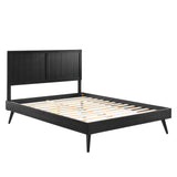 Alana Twin Wood Platform Bed With Splayed Legs Black MOD-6621-BLK