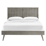 Alana Twin Wood Platform Bed With Splayed Legs Gray MOD-6621-GRY