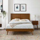 Alana Twin Wood Platform Bed With Splayed Legs Walnut MOD-6621-WAL