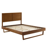 Marlee Full Wood Platform Bed With Angular Frame Walnut MOD-6625-WAL