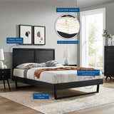 Marlee King Wood Platform Bed With Angular Frame Black MOD-6626-BLK