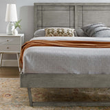 Marlee King Wood Platform Bed With Angular Frame Gray MOD-6626-GRY