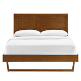 Marlee Twin Wood Platform Bed With Angular Frame Walnut MOD-6627-WAL