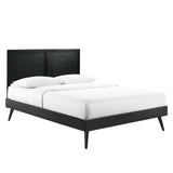 Marlee Full Wood Platform Bed With Splayed Legs Black MOD-6628-BLK