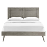 Marlee King Wood Platform Bed With Splayed Legs Gray MOD-6629-GRY