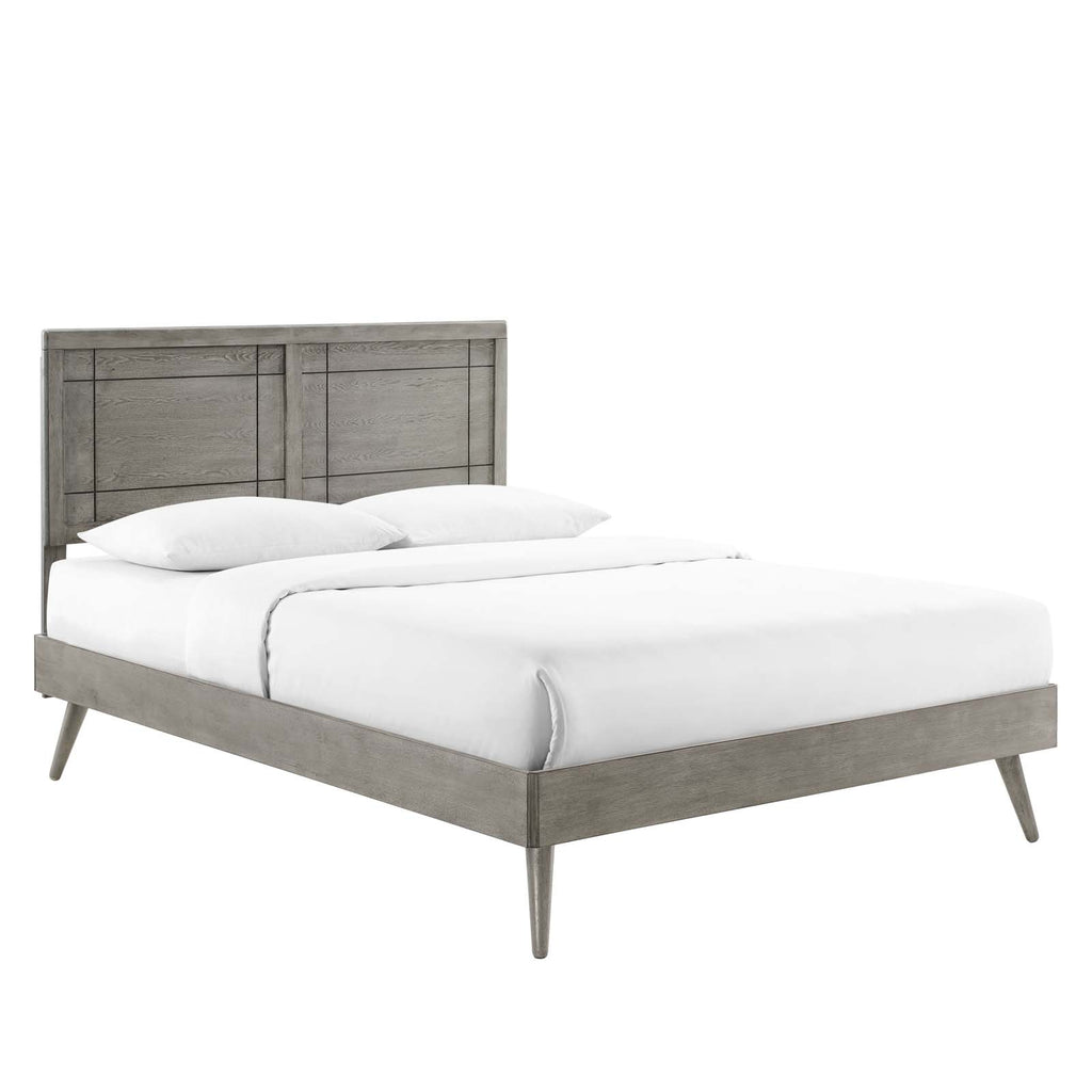 Marlee Twin Wood Platform Bed With Splayed Legs Gray MOD-6630-GRY