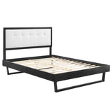 Willow Full Wood Platform Bed With Angular Frame Black White MOD-6634-BLK-WHI