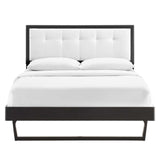 Willow Full Wood Platform Bed With Angular Frame Black White MOD-6634-BLK-WHI