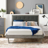 Willow Full Wood Platform Bed With Angular Frame Gray Charcoal MOD-6634-GRY-CHA