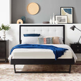 Willow King Wood Platform Bed With Angular Frame Black White MOD-6635-BLK-WHI