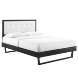 Willow King Wood Platform Bed With Angular Frame Black White MOD-6635-BLK-WHI