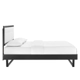 Willow King Wood Platform Bed With Angular Frame Black White MOD-6635-BLK-WHI