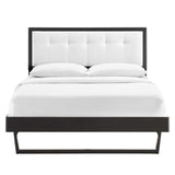 Willow King Wood Platform Bed With Angular Frame Black White MOD-6635-BLK-WHI