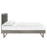 Willow Twin Wood Platform Bed With Angular Frame Gray Charcoal MOD-6636-GRY-CHA