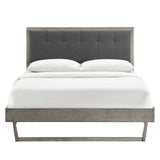 Willow Twin Wood Platform Bed With Angular Frame Gray Charcoal MOD-6636-GRY-CHA