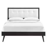 Willow Full Wood Platform Bed With Splayed Legs Black White MOD-6637-BLK-WHI