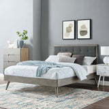 Willow Full Wood Platform Bed With Splayed Legs Gray Charcoal MOD-6637-GRY-CHA