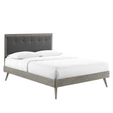 Willow Full Wood Platform Bed With Splayed Legs Gray Charcoal MOD-6637-GRY-CHA