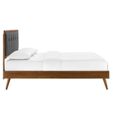 Willow Twin Wood Platform Bed With Splayed Legs Walnut Charcoal MOD-6639-WAL-CHA