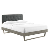 Bridgette Full Wood Platform Bed With Angular Frame Gray Charcoal MOD-6643-GRY-CHA