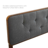 Bridgette Full Wood Platform Bed With Angular Frame Walnut Charcoal MOD-6643-WAL-CHA