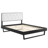 Bridgette King Wood Platform Bed With Angular Frame Black White MOD-6644-BLK-WHI