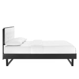 Bridgette King Wood Platform Bed With Angular Frame Black White MOD-6644-BLK-WHI