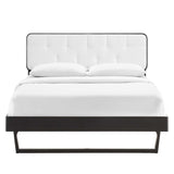 Bridgette King Wood Platform Bed With Angular Frame Black White MOD-6644-BLK-WHI