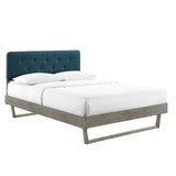 Bridgette King Wood Platform Bed With Angular Frame Gray Azure MOD-6644-GRY-AZU