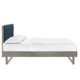 Bridgette King Wood Platform Bed With Angular Frame Gray Azure MOD-6644-GRY-AZU