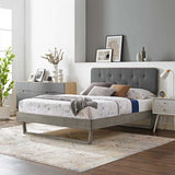 Bridgette King Wood Platform Bed With Angular Frame Gray Charcoal MOD-6644-GRY-CHA