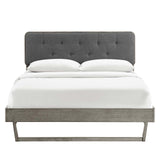 Bridgette King Wood Platform Bed With Angular Frame Gray Charcoal MOD-6644-GRY-CHA