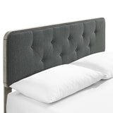 Bridgette King Wood Platform Bed With Angular Frame Gray Charcoal MOD-6644-GRY-CHA