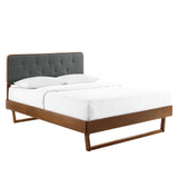 Bridgette Twin Wood Platform Bed With Angular Frame Walnut Charcoal MOD-6645-WAL-CHA