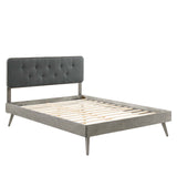 Bridgette Full Wood Platform Bed With Splayed Legs Gray Charcoal MOD-6646-GRY-CHA